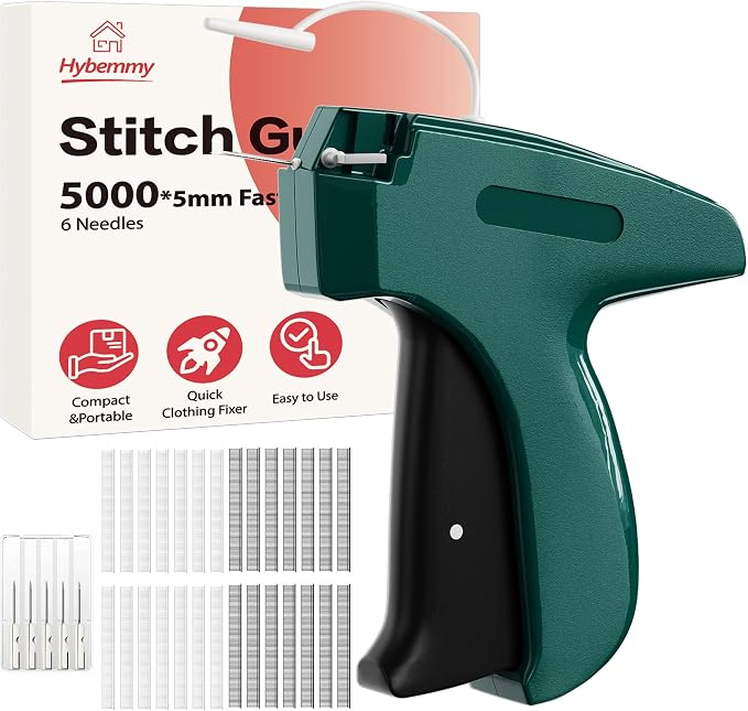 Stitch Gun for Clothes, Tagging Gun, Quick Clothing Fixer, Green