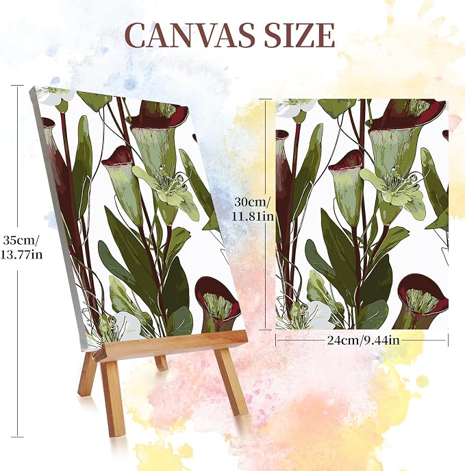 Qoosea Paint by Numbers Kit for Adults with Framed Canvas 4 Pack | Leopard Paint by Number Arts Kits for Beginner with Wooden Easel, Acrylic Set, Brushes for Home Decor, 9*12 Inch