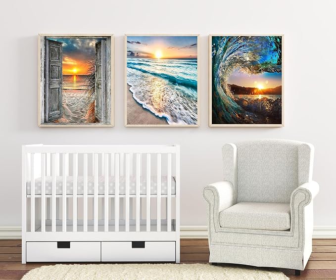 6 Pack Diamond Art Kits for Adults, Beach 5D Diamond Painting for Adults