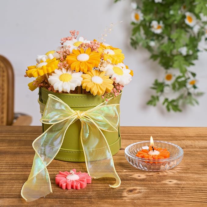 Daisy Candle Bridesmaid Gift Set DIY Soy Wax Mold Kit 79pcs All-in-One