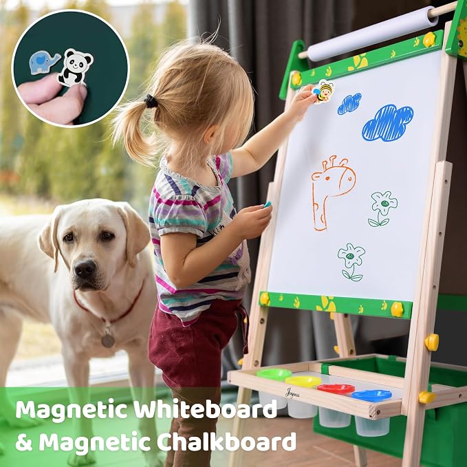 Joyooss Art Easel for Kids Easel for Toddler with Paper roll Green
