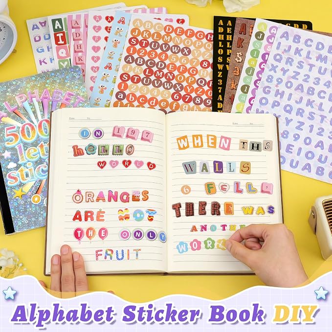 Letter Stickers, 5000 PCS+ Alphabet Sticker Book, Scrapbooking Stickers