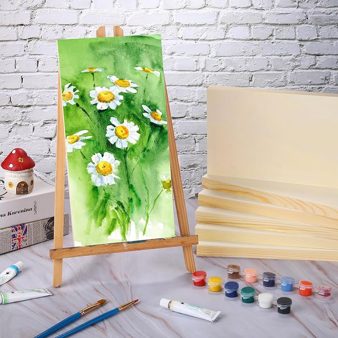 Aodaer 8 Pack Wood Panels 6 x 12 Inch Wooden Panels Canvas Unfinished Craft Wood Boards Panels for Art Crafts Acrylic and Oil Painting Pouring DIY Projects