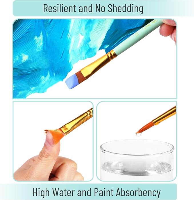 Mr. Pen- Acrylic Paint Brushes Set, 10 Pack, Round & Pointed Tip