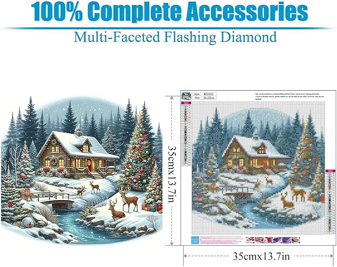 Lophomie Christmas Diamond Art Kits for Adults, 5D Diamond Painting Kits