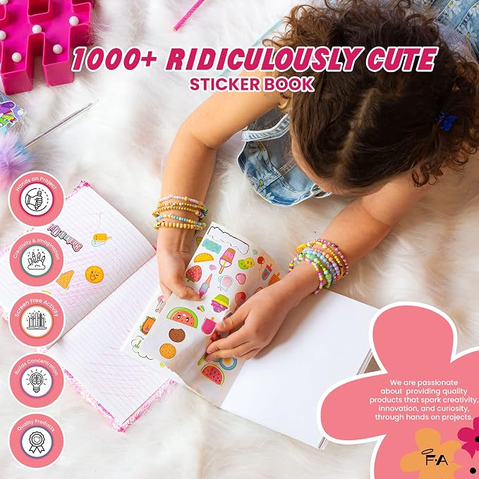 Fashion Angels 1000+ Ridiculously Cute Stickers | 40-Page Sticker Book, Fun Craft for Scrapbooks, Planners, Gifts & Rewards, For Kids Ages 6+