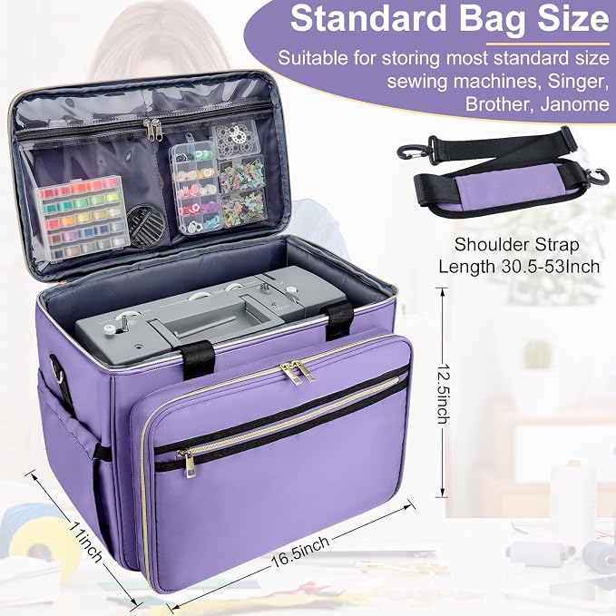 Anitor Sewing Machine Carrying Case with Removable Bottom Padding