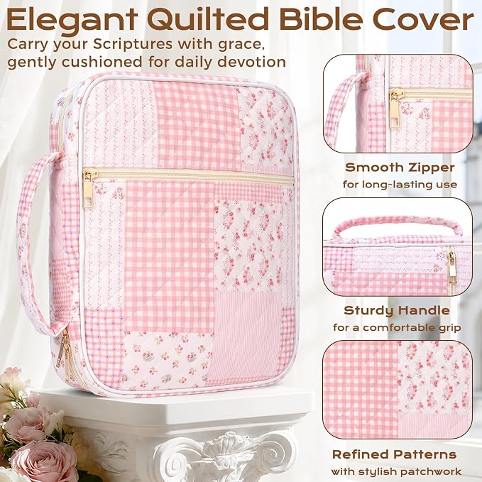 XKDOUS Bible Cover Case for Women Bible Bag Journaling Kit w/Study Supplies