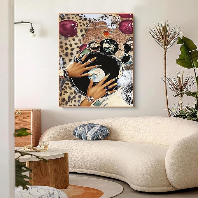 WUDWL Coquette Paint by Numbers Kit for Adults, Color By Numbers for Adults | Fashion Cheetah Decor Painting by Number On Canvas, Paint Number Artist Funny Without Frame DIY, Home Wall Decor, 12x16in