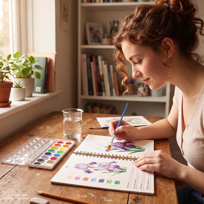 PAPPAGLLO Watercolor Workbook Floral Watercolor Book Paint Set for Beginner