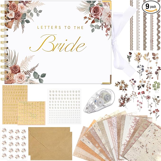 Letters to Bride Scrapbook,8.5 X 7 Inch,Vintage,Brown