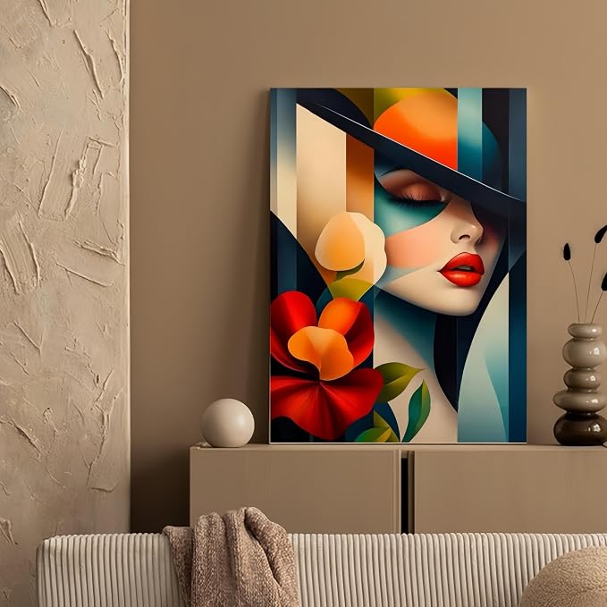 DOTSTART Paint by Numbers for Adults,Beautiful Woman with Flower Adult Paint by Number Kits on Canvas,DIY Paint by Numbers Easy,Number Painting Acrylic Oil Painting,for Home Wall Decor 15.7X19.7 Inch