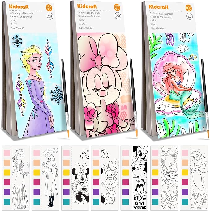 Kidcraft Paint with Water Coloring Books for Toddlers, 3 Pack