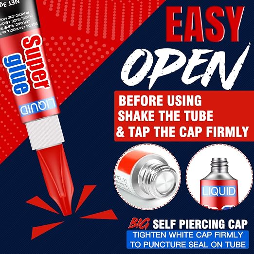 ALECPEA Super Glue, 48 X 3g, Liquid Instant Glue for Metal and Ceramic
