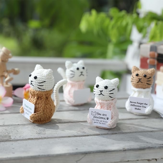 Positive Crochet Animals Cat – “Never Forget the Difference You Make”