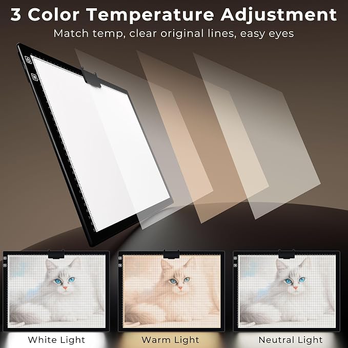 Rechargeable A3 Light Pad for Diamond Painting, Diamond Art Light Board