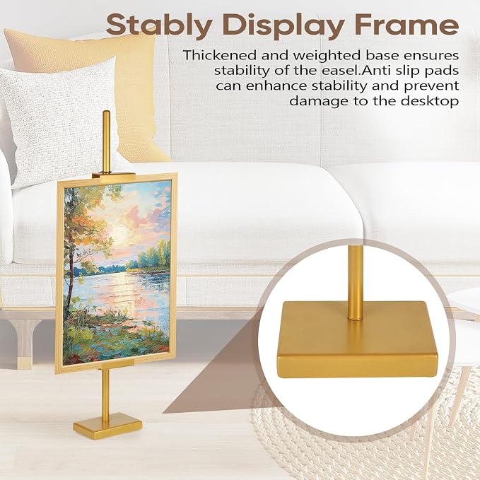 30'' Adjustable Tabletop Easel Stand, Gold Easel for Display | Steady and Elegant Picture Easels for Display, Picture Frame Stand, Adjustable Art Easel,Picture stand for Artwork, Photo.