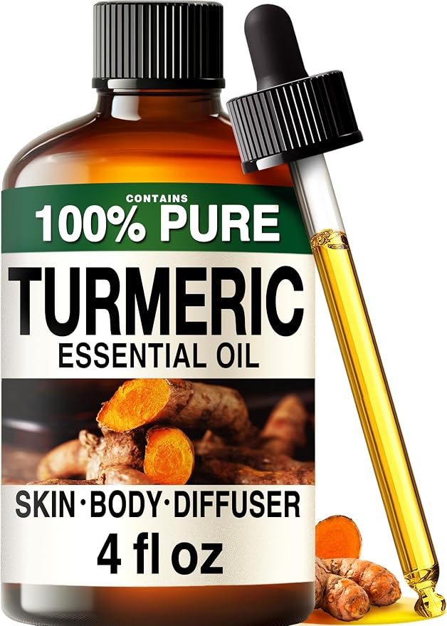Kukka 100% Pure Turmeric Essential Oil for Skin, Diffuser, 4 Fl Oz | Undiluted Turmeric Oil for Skin Care, Hair Care, DIY Soap Making & Bath and Body Blends