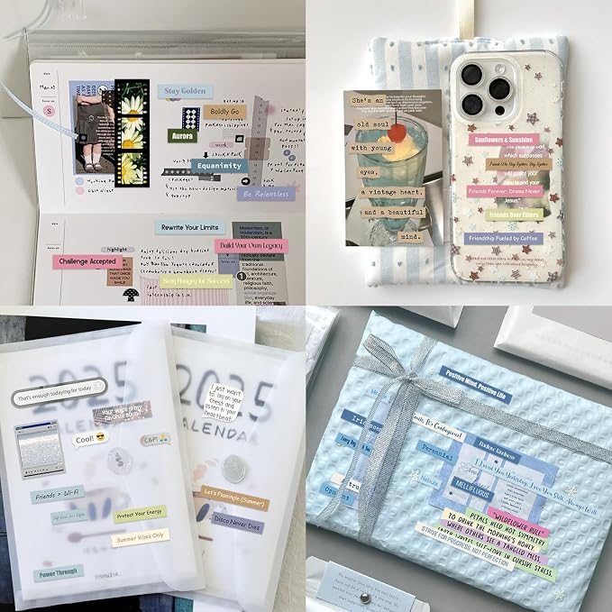 PRSTINCOL 2346PCS Quote Stickers,48 Sheets Scrapbook Supplies Kit Word Stickers for Journaling, Card Making, Vision Board Supplies for Adults Crafting