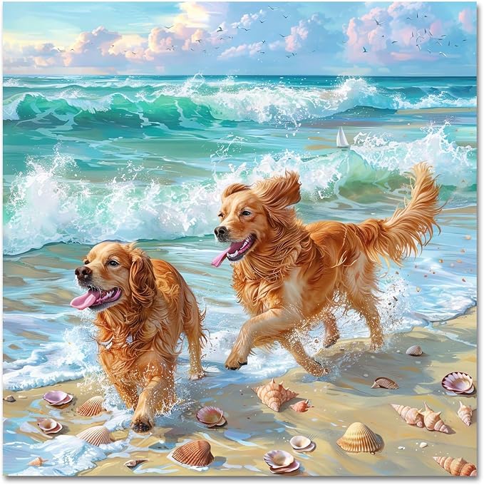 YarnWhimsy Dog Paint by Numbers for Adults, Paint by Number 16x16 inch | Dogs Paint by Numbers Kit for Adults, Fun Animal Acrylic Painting by Numbers for Gift Home Wall Decor (without Frame)