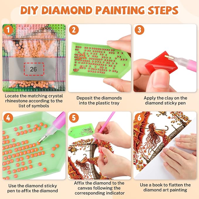 Bowetile Fall Diamond Art Hanging Kits for Adults, Autumn Diamond Art Suncatchers Lady, 5D Special Shape Maple Leaf Diamond Painting Pendant Window Ornament Gifts for Home Door Wall Decor