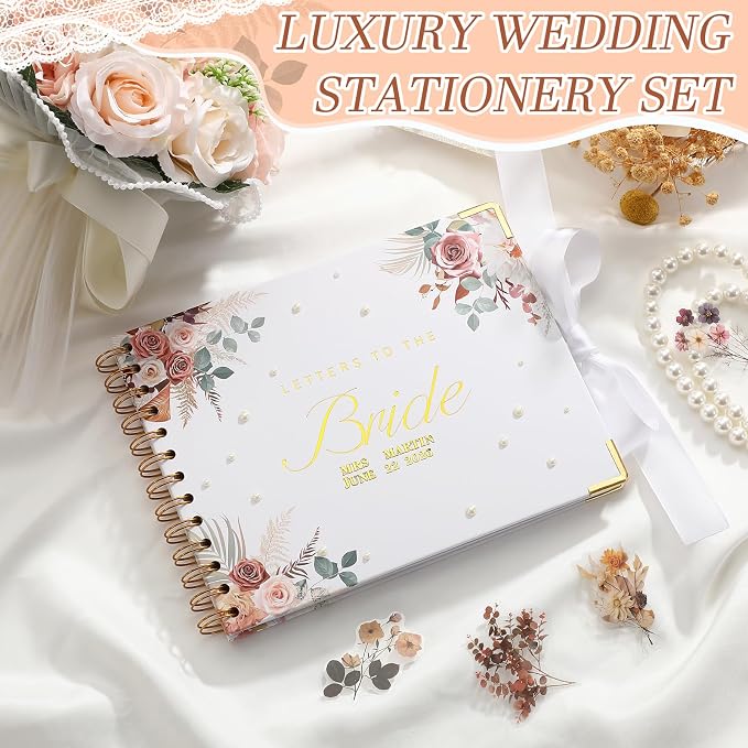 Letters to Bride Scrapbook,8.5 X 7 Inch,Vintage,Brown