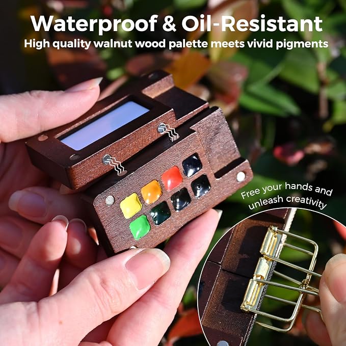 Funto Mini Watercolor Travel Set, 8-Color Portable Craft Kit for Artists