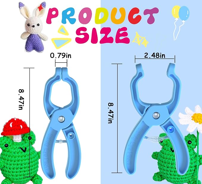 GEOCCI Safety Eye Tool Auxiliary Tool for Attaching Safety Eyes for Crocheting Safety Eyes Crochet Tools for Amigurumi Crochet & Stuffed 5-30mm Animal Eyes Making Supplies Tool（Blue 1pcs）