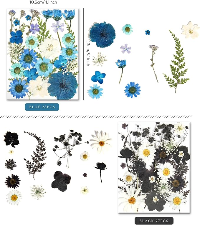 110+PCS Pressed Flowers for Resin, Colorful-B | Real Dried Flower Leaves, For Resin Jewelry Making, For Scrapbooking Crafts, For DIY Soap Candles, For Nails Décor