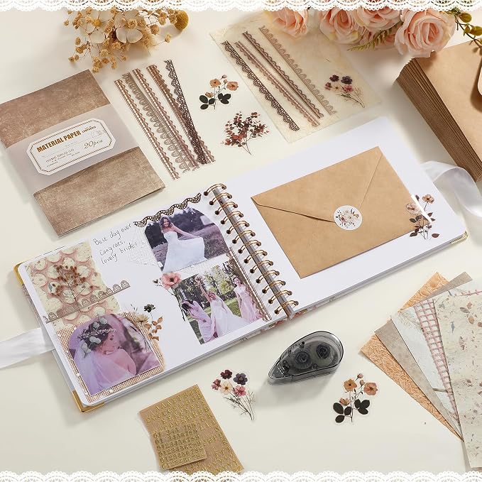 Letters to Bride Scrapbook,8.5 X 7 Inch,Vintage,Brown