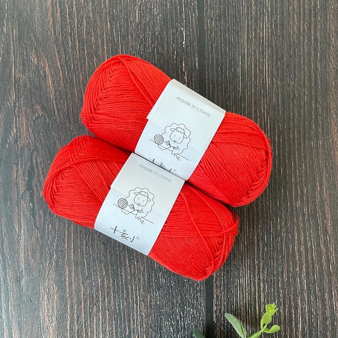 Linen Rayon Lyocell Blend Yarn, Superfine Fingering Weight (1), 150g/5.29oz (3 Strands, 50g/230yds per Strand)- 14 Red