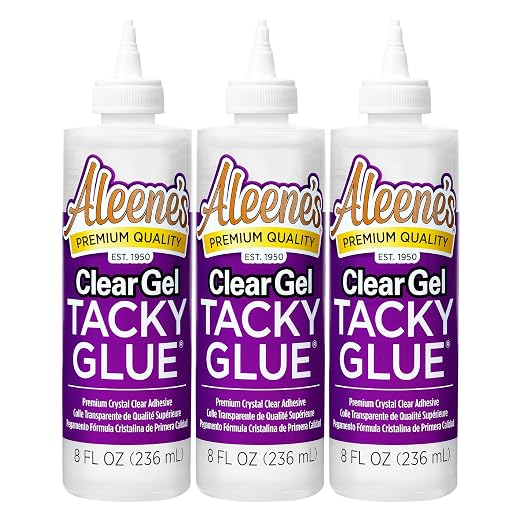 Aleene's Clear Gel Tacky Glue, Dries Clear, 8 fl oz 3-Pack