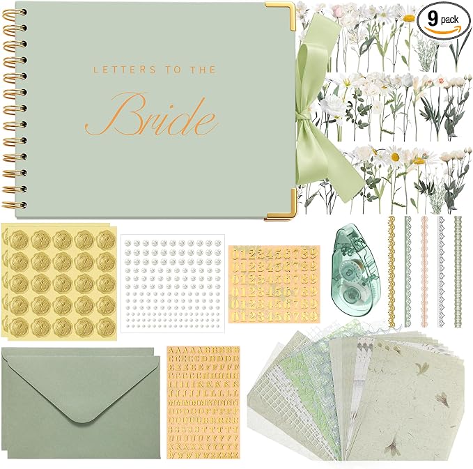 Letters to Bride Scrapbook,8.5 X 7 Inch,Classic,Green