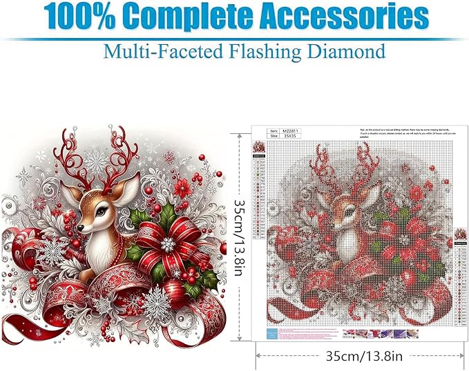 Lophomie Christmas Diamond Art Kits for Adults, 5D Diamond Painting Kits