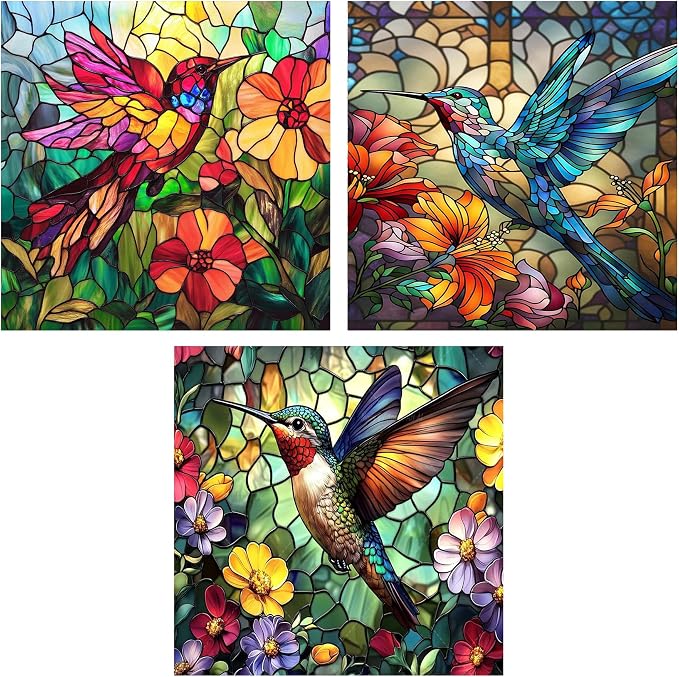 Diamond Art Kits for Adults, 3 Packs Hummingbird Diamond Art Painting Kits