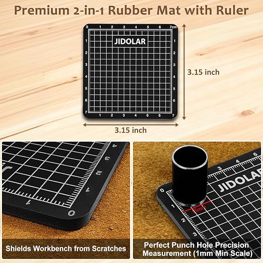24 Pieces Leather Circle Cutter Tool Set, Hole Punch Tools with 1-15mm 20 25 30 35 40 45 50 55 60mm, High Carbon Steel Round Cutting Dies, Hole Punch Tool Kit for DIY Leather Crafts