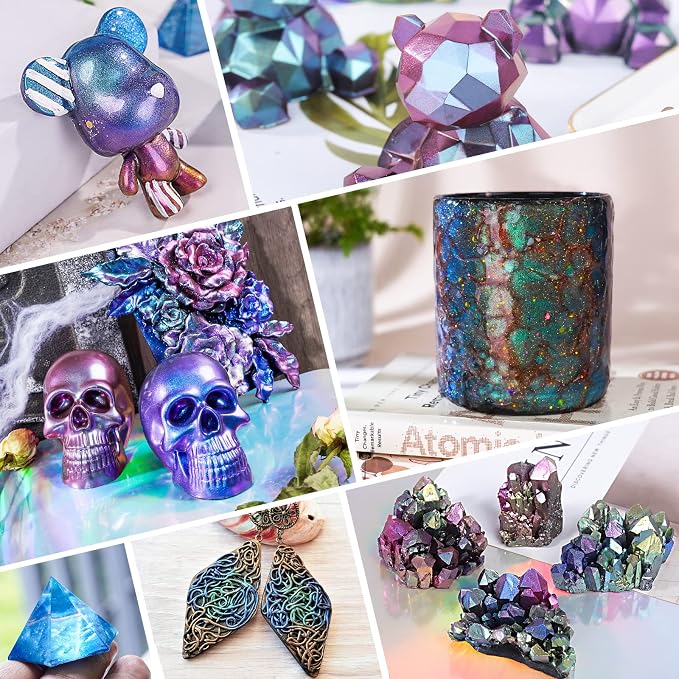 LET'S RESIN Chameleon Mica Powder, 10 * 5g Color Shift Mica Powder
