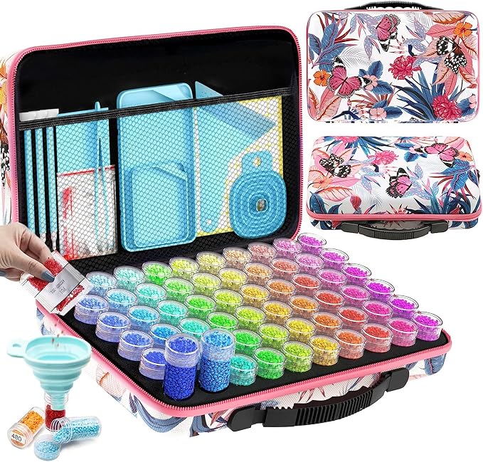 ARTDOT 60 Slots Storage Container for Diamond Art Kits for Adults,Portable Bead Storage Boxes for Diamond Painting Accessories and Tools