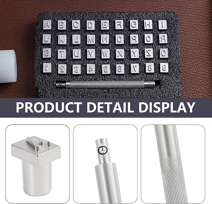 RJLCTH 37 Pcs Alphabet and Number Stamps Leather Stamping Kit
