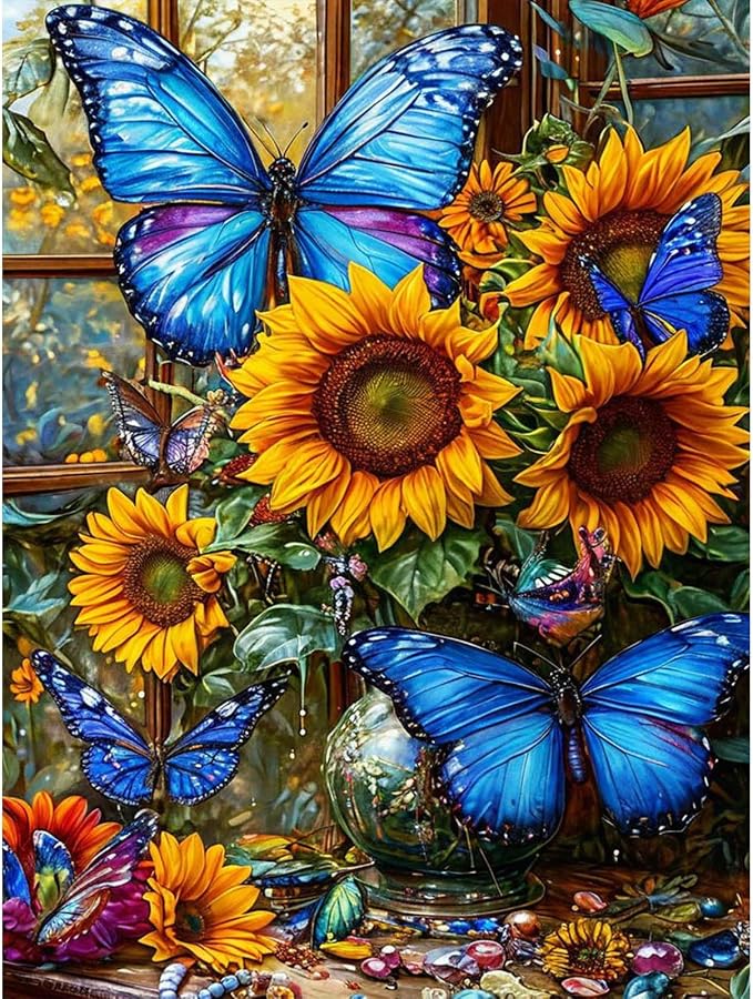 GEEHEIY Diamond Art Kits for Adults, 5D Sunflower Diamond Painting Kit
