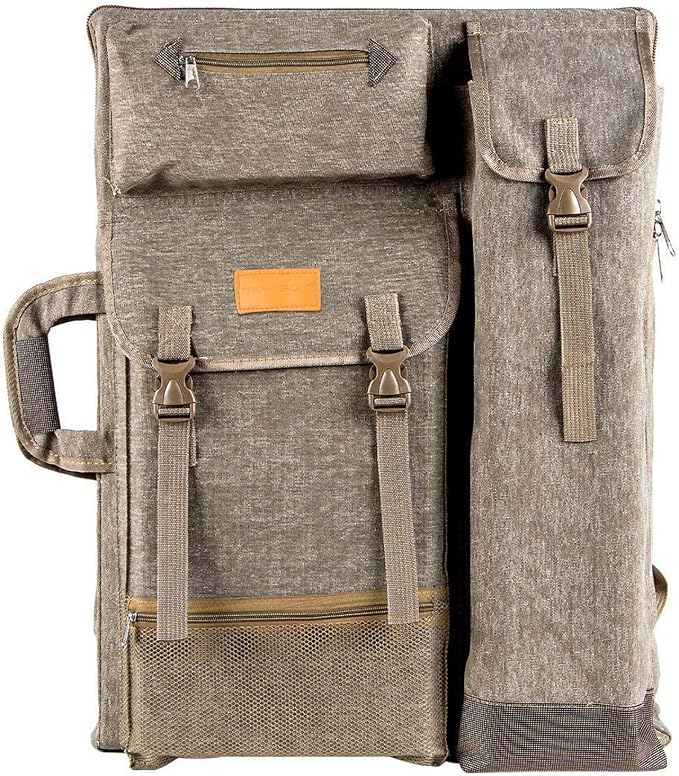 TRANSON Art Portfolio Case Artist Backpack Canvas Bag Large 26” x 19.5”