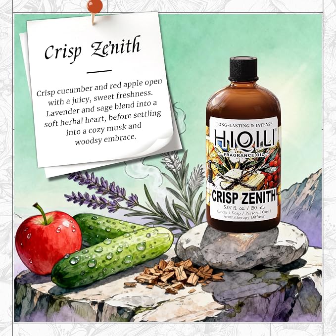 HIQILI Crisp Zenith Fragrance Oil for Diffuser, Inspired by P.RAL.Lau-ren Rd.Wht & Blu, Candle & Soap Making, Refreshing Scent for Air Freshener, Long-Lasting Aroma-5.07 Fl Oz (Pack of 1)