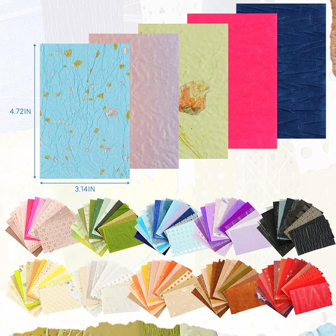 160 Sheets Textured Scrapbook Paper & Mesh Fabric Assorted Set