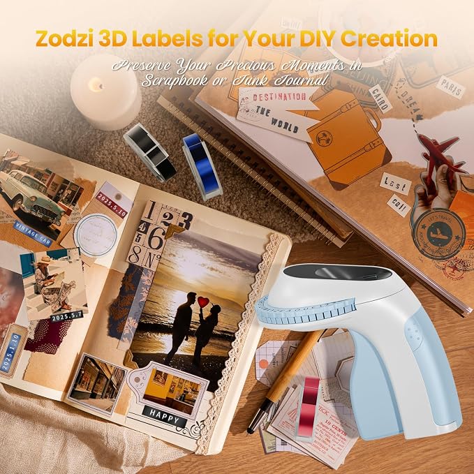 Embossing Label Maker Vintage Embossed Label Maker for Journal Supplies | Label Maker Machine with Tapes,Manual Retro Labeler,Old School Embosser 3D Tapes for Kids DIY Craft Scrapbook Supplies Kits