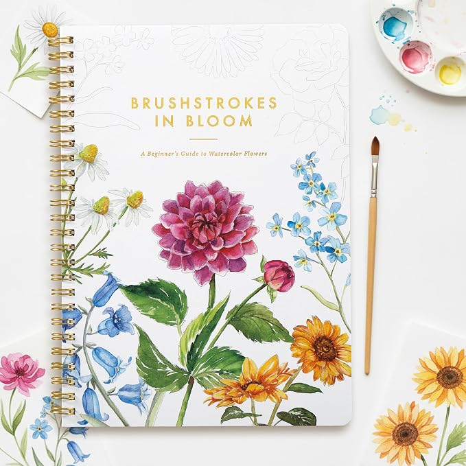 Beautiful Watercolor Workbook for Beginners - Relaxing & Easy to Paint | Easy Water Coloring Book with Floral Designs on Quality Paper - Perfect for Gifting to Spark Creativity and Joy for Adults