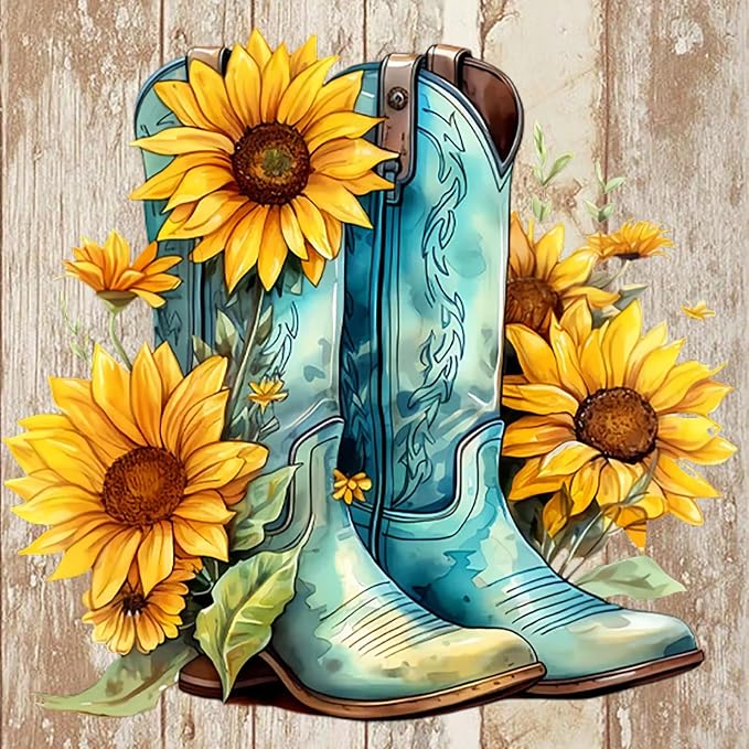 Cowboy Boot Diamond Painting Kits for Adults, Diamond Art Kits for Adults