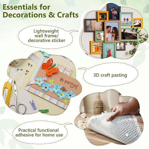 400 PCS 1mm Double Sided Foam Dots with Acrylic Box 0.3" Foam Pop Dots 3D Craft Foam Tape Dual Adhesive Foam Mounts Foam Round Dots for Art Crafts DIY(White with Box,0.3" Diameter,1mm Thick)
