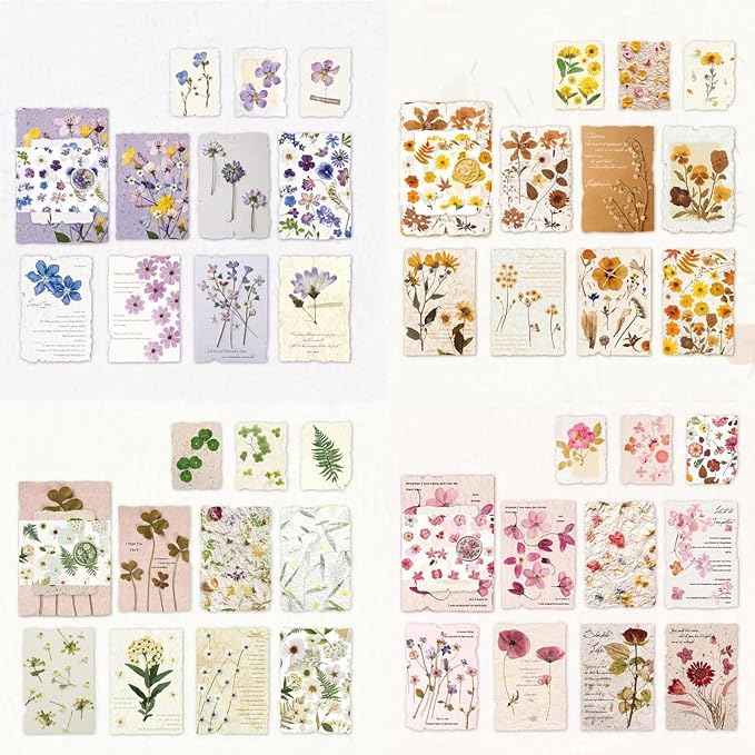 120 Sheets Vintage Floral Scrapbook Papers Journaling Scrapbooking Supplies Kit Textured Paper Junk Journal Supplies for Planner, Bullet Journal Collage Card Embellishment Retro Crafts
