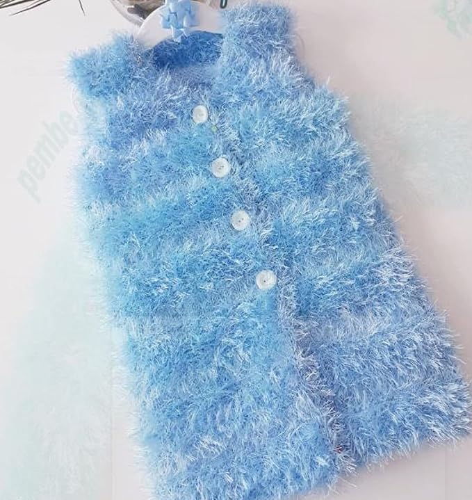 Eyelash Fun Fur Yarn Premium 100% Polyester 164 Yds (150 Mt), 3.53 Oz (100 Gr) Colorful Crochet Yarn Dıy Hand Knitting. (Blue, 1 Skein)