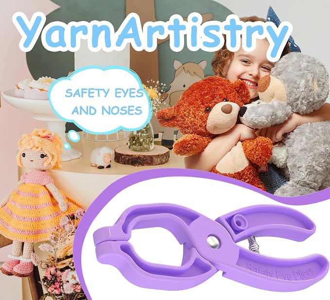 GEOCCI Safety Eye Tool Auxiliary Tool for Attaching Safety Eyes for Crocheting Safety Eyes Crochet Tools for Amigurumi Crochet & Stuffed Animal Eyes Making Supplies Tool（Purple）